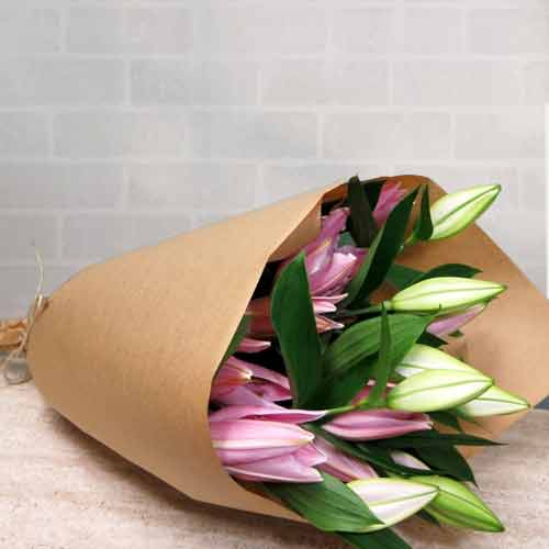 Pink Lily Bouquet-Pink Lilies Delivery