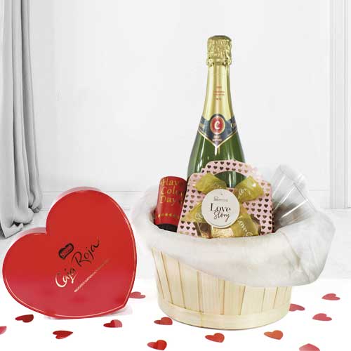 Love You Toast Basket-Send Holiday Gift Basket to Barcelona