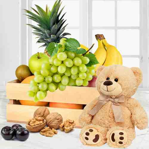 Teddy and Fruit Tray