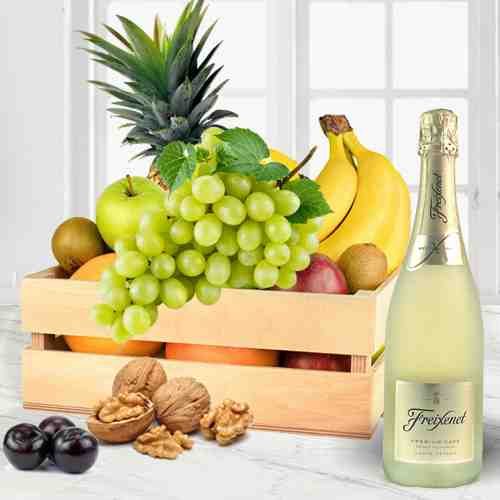 Cava and Fruit Tray