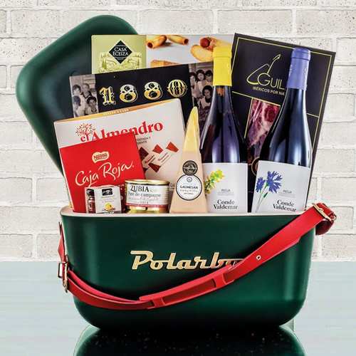 Holiday Wonderland Gourmet Treats-Holiday Wine Gift Basket For Grandparents