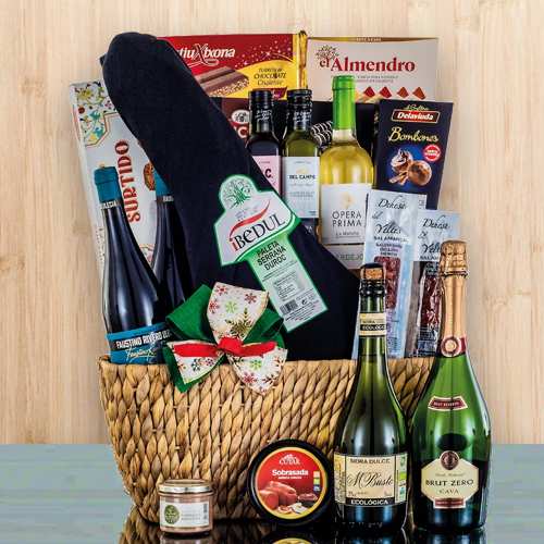 Gourmet Ham Lovers Gift Box-Christmas Ham And Wine Gift Basket