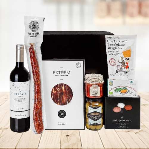 - Red Wine And Gourmet Gift Basket Delivery