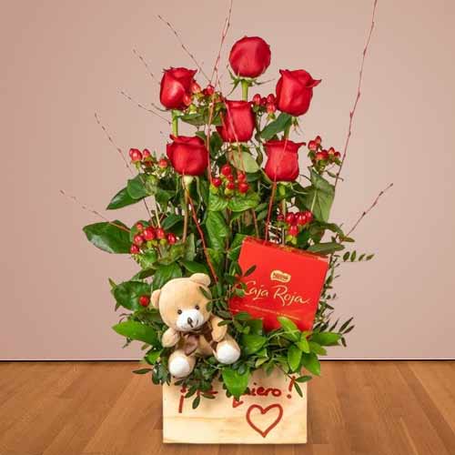 - Send Valentine’s Roses With Teddy And Chocolate