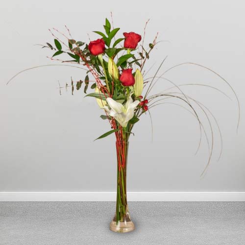 - Order  Red Rose In Vase For Valentine's Day