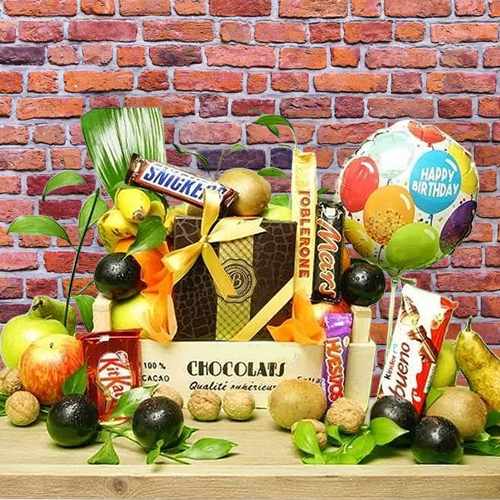 Birthday Fruit And Chocolate Hamper
