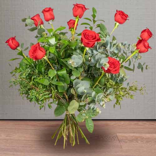 12 Long Stemed Red Roses