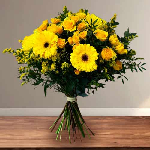 Golden Yellow Bloom Bouquet For Mom