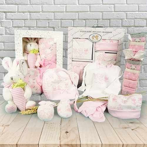 Pink Bunny Baby Gift Set – Cozy Newborn Essentials & Keepsake Collection