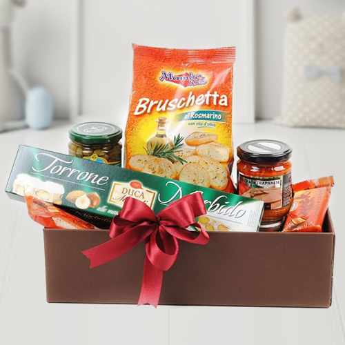 Torrone And Bruschetta Basket-Gourmet Food Gifts To Send