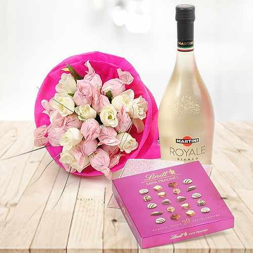 Martini Bianco Forever Bouquet  And Chocolates