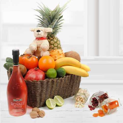 Martini Rosato And Fruits With Teddy