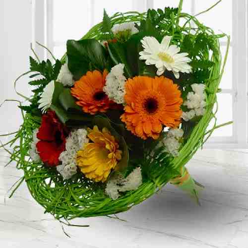 Mixed Gerberas Bouquet-Birthday Bouquet For Boyfriend